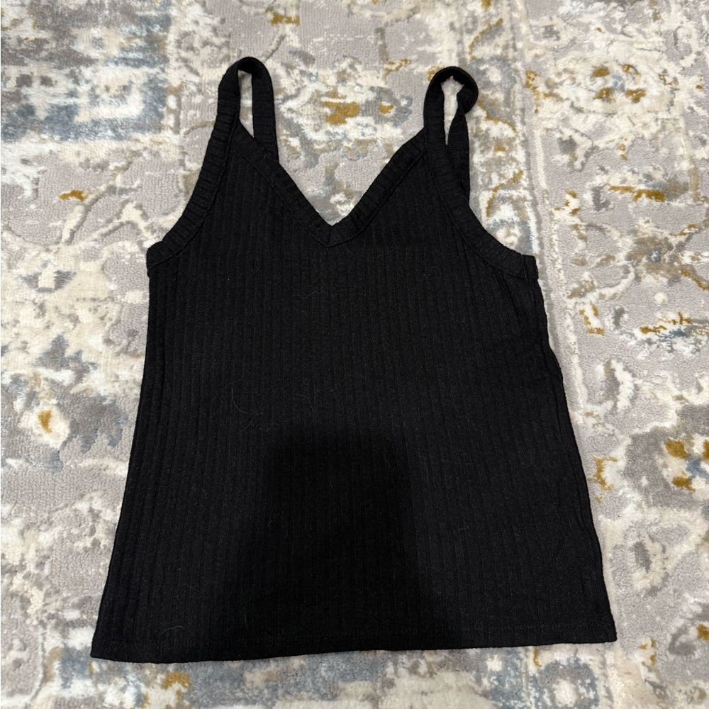 American Eagle Outfitters Black Ribbed V-Neck Cami